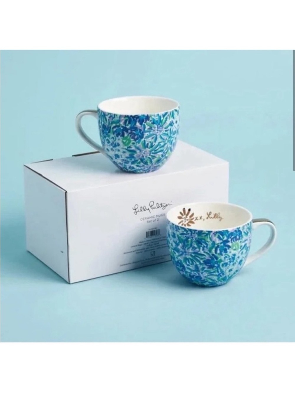 Lilly Pulitzer Ceramic Mugs Set of 2
High Manetenance Blue 12 Oz
Coffee Tea Cups